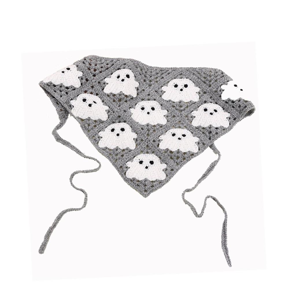Bat Triangle Scarf Cotton Material Knitted Hollow Headband Halloween Headscarf Women Girls