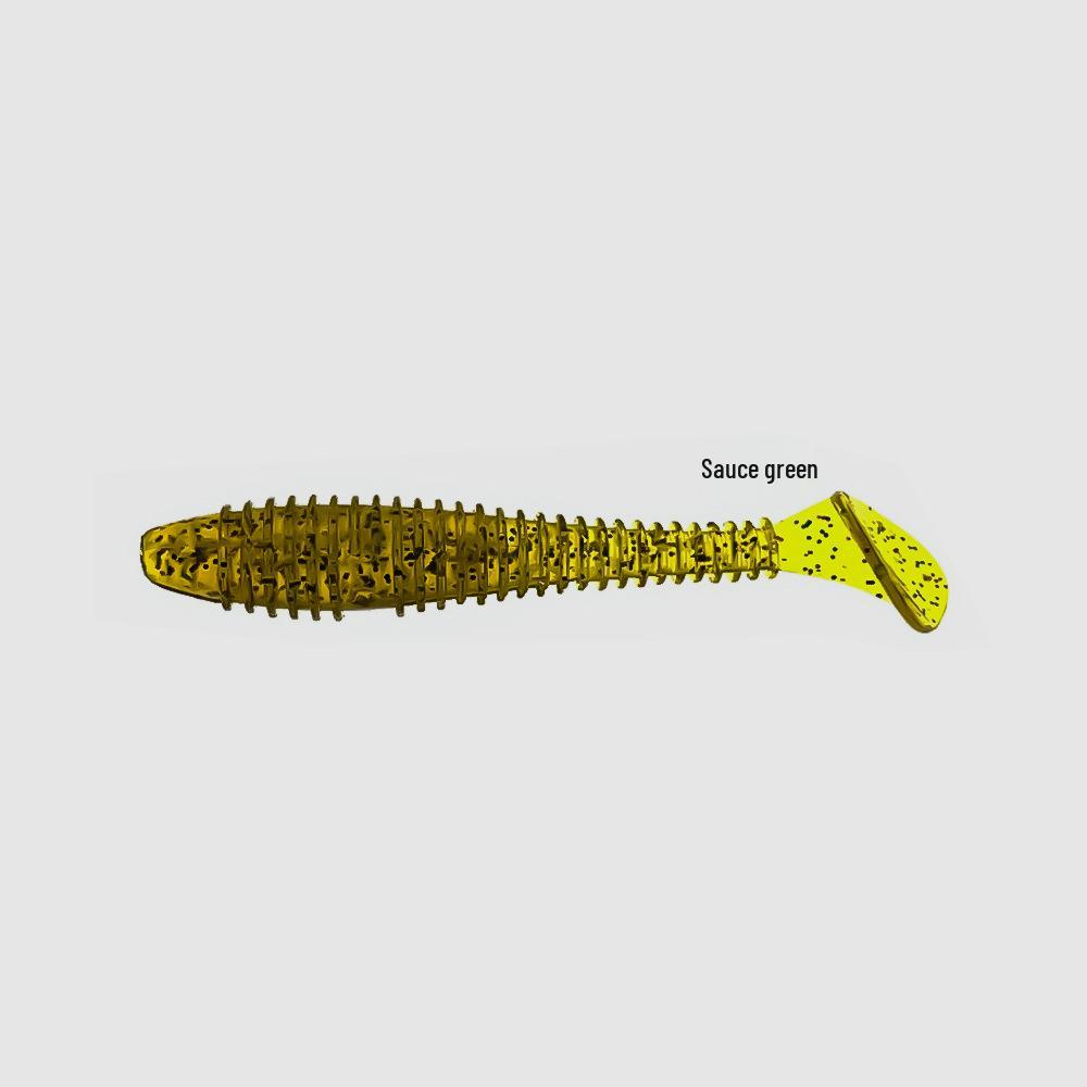 50-Piece Scented & Salted Ribbed T-Tail Soft Worm Lure for Fishing