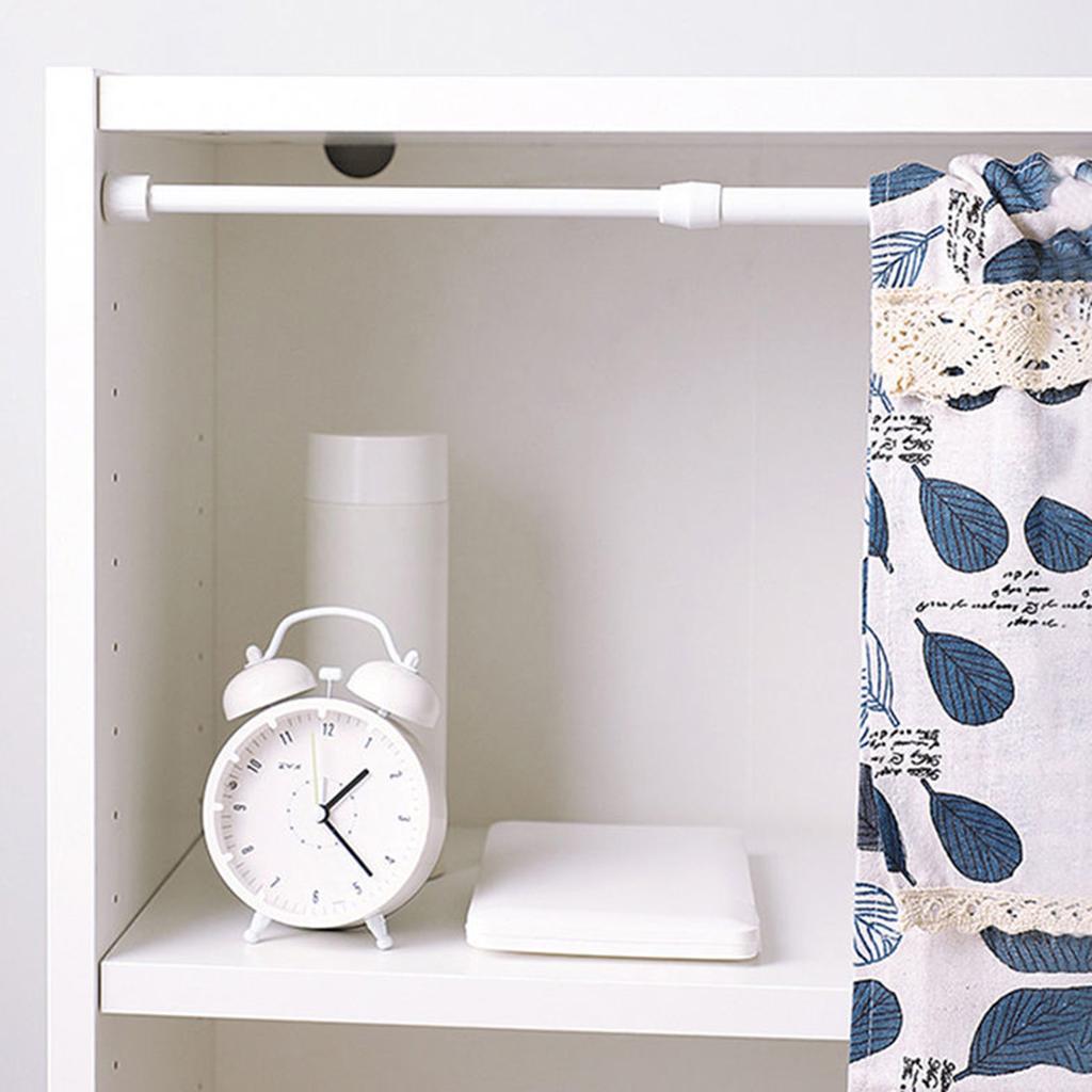 Curtain Rod With Brackets Telescoping Reliable Support Drapery Rods Set for Bathroom Kitchen 50‑90cm 2 Rods + 2 Hooks