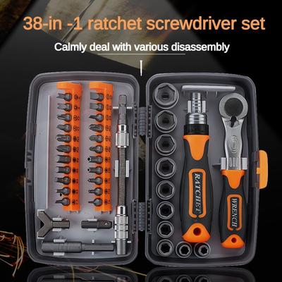 Professional Maintenance Tools For Motorcycles Bicycle Quick Maintain Hand Tool 38pcs Ratchet Screwdriver Sleeve Set Portable