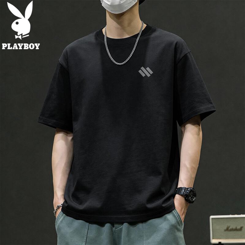 PLAYBOY Men's Pure Cotton Short Sleeve T-Shirt
