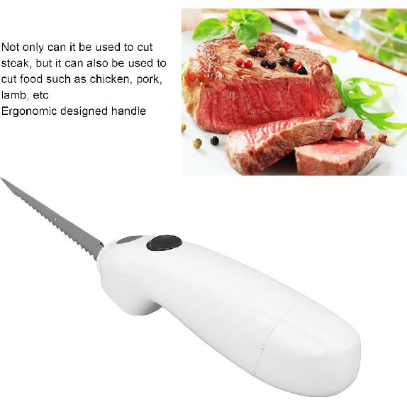 Cordless Electric Fillet, Battery Powered Portable Electrical Food Cutter for Carving Steak, Pork, Chicken, and Bread, Removable Reciprocating