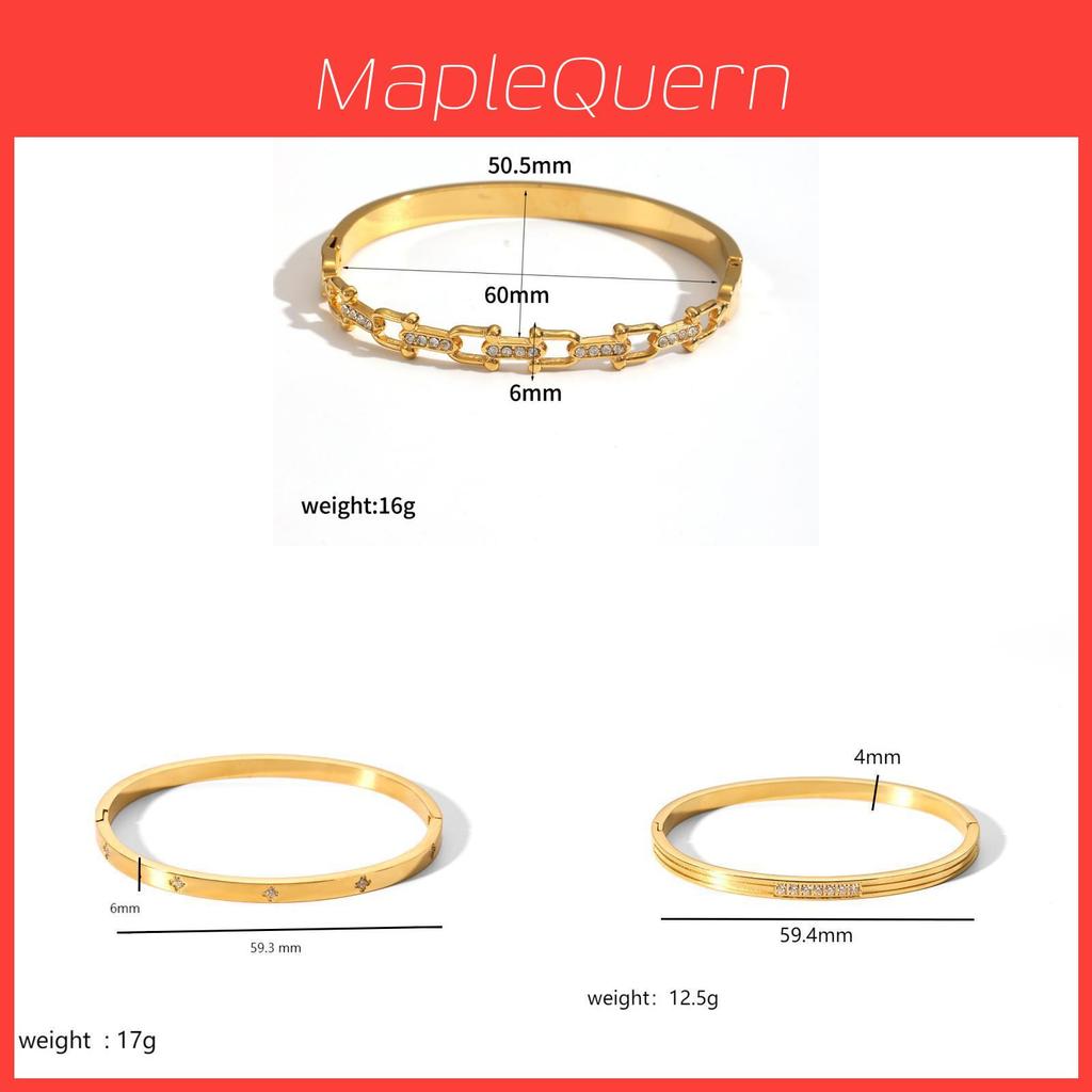 Geometric Star Stainless Steel Bracelet With 18k Gold Plating For Fashionable Women