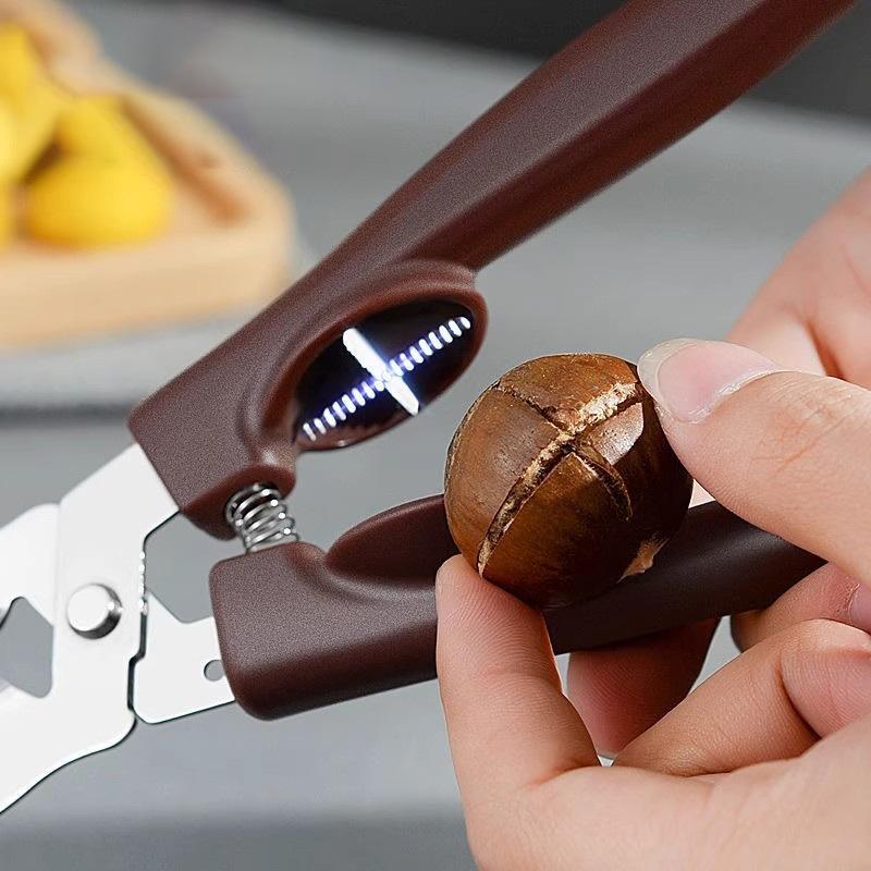 Creative Chestnut Clip Stainless Steel Walnut Clip Multi-Functional Sheller Chestnut Peanut Opener Kitchen Tools Cutter Gadgets A