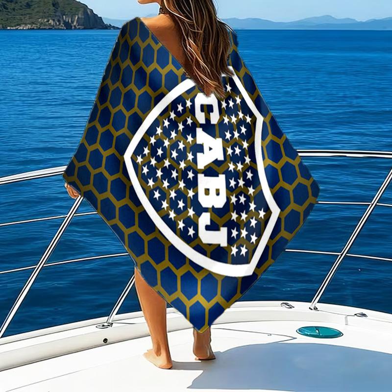 Boca Football Club Bedrucktes Strandtuch, Superweiche Mikrofaser, Perfektes Geschenk Geburtstag, für Pool, Strand, Reisen, für Familie und Freunde