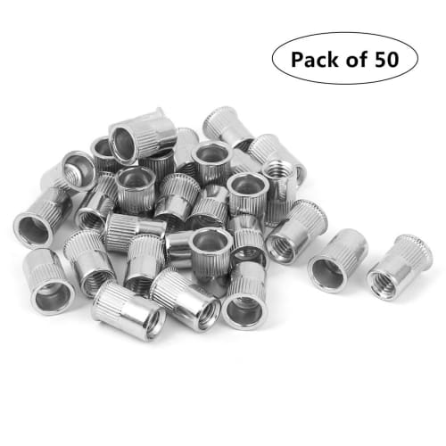 RuoFeng Stainless Steel Rivet Nut Flat Head Insert Nut Set, 50 Pieces, M6