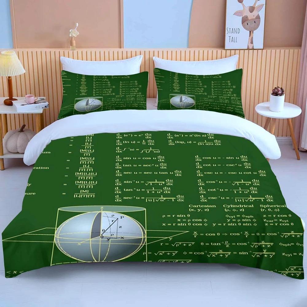 Mathematical Calculation Formula Bedding Set For Adults Bed Linen Design Bedclothes Luxury Home Textiles Black White Duvet Cover