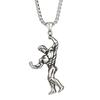 Stylish Silver Muscle Man Pendant Necklace For Men In Trendy Korean Design Fashion
