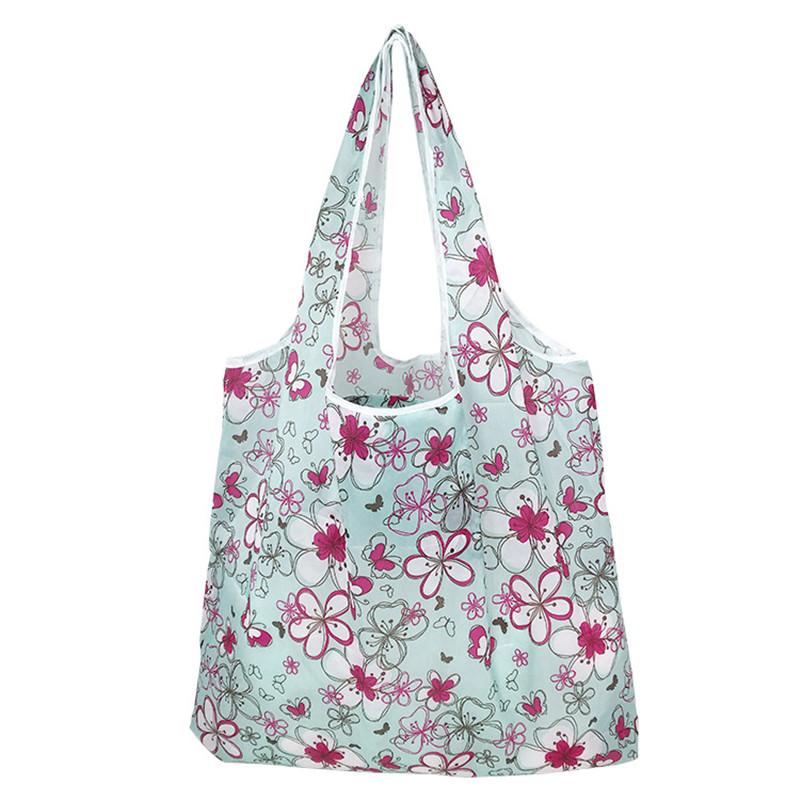 Nylon faltbare recycelbare Einkaufstasche umweltfreundliche wiederverwendbare Einkaufstasche für Damen, Tasche für Obst Gemüse Lebensmittel, mit Blumenmuster