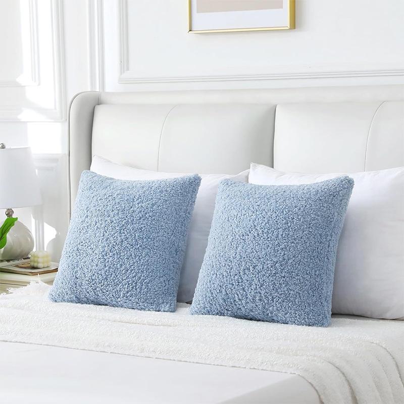 Lamb Circle Teddy Velvet Cushion Premium Model Room Villa Sofa Light Luxury Cushion Lumbar Pillow Pillow Cover