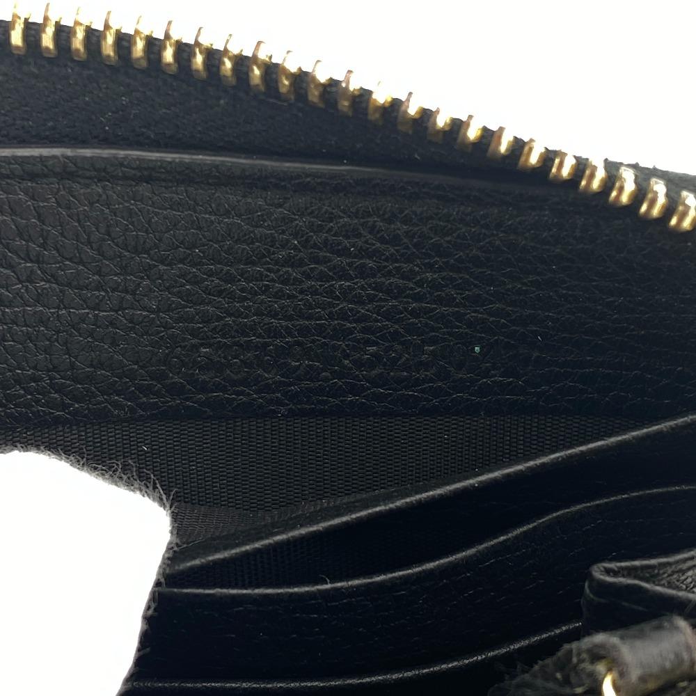 GUCCI 658691 Zip Around leather Purse black leather unisex Used