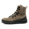 Botas de Cano Curto com Cadarço e Bico Redondo em Couro Camurça Masculinas Marrom 77FWS0404V0054