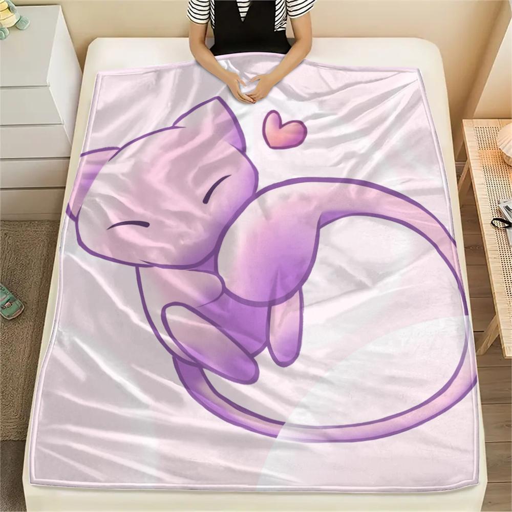 mew pattern Flannel Blanket, High quality Comfortable for All Seasons, Home Decor, Warmth and Comfort, Perfect for Gifts.