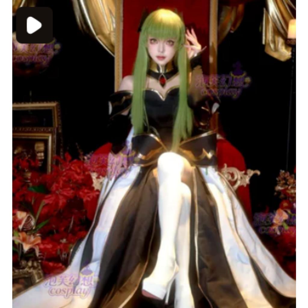 Code Geass CC Cosplay Jelmez És Parókák Lelouch A Lázadásból C.C. Ruhák Hangyaku No Lelouch Queen CC Fűző