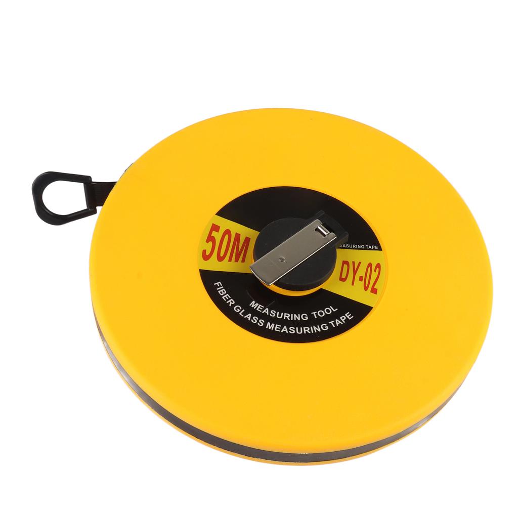 Fiberglass Measuring Tape, 50m Celsius 164ft  , PVC Coated, Folding Metal Hook, ABS Plastic Case, Waterproof, Wear Resistant, Easy To Use for Road,