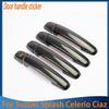 For Suzuki Splash Celerio Ciaz New Chrome Carbon Fiber Car Door Handle Cover Trim Sticker Car Accessories