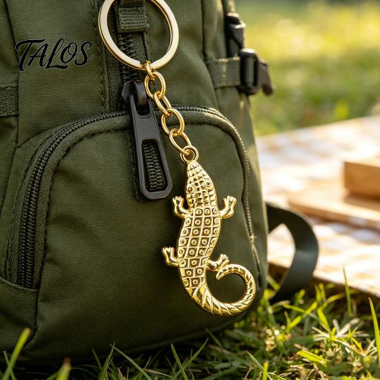 Zinc Alloy Key Holders Metal Crocodile Keychain for Backpack, Simulated Animal Car Decorative Purse Accessories Ring, Pendant Backpacks and