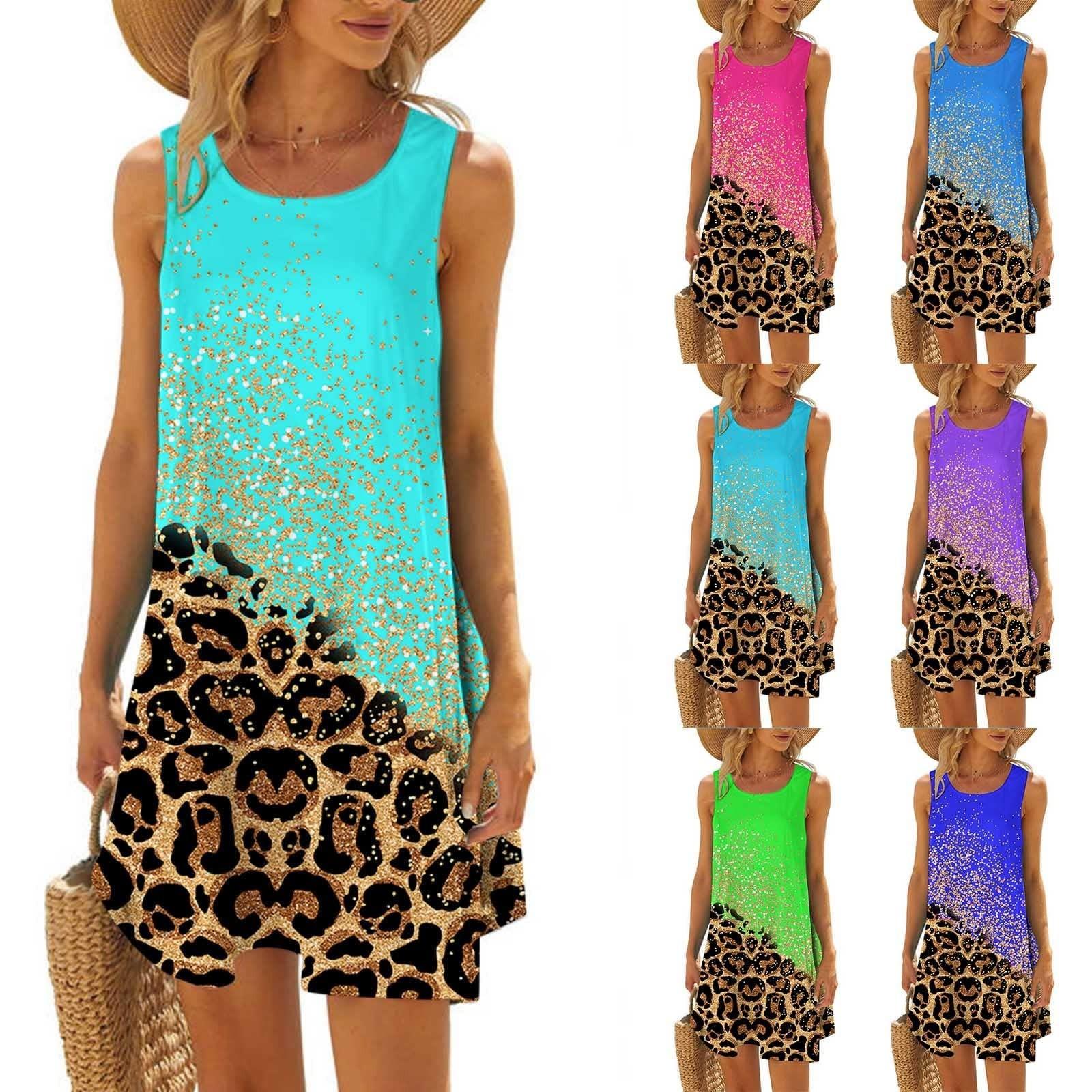 

Women s Spring And Summer Fashion Daily Versatile Sleeveless Printed Dress