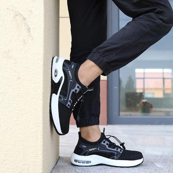 Весна и лето Легкая дышащая Автоматическая усадка шнуровки Мужская рабочая защитная обувь — фото 6