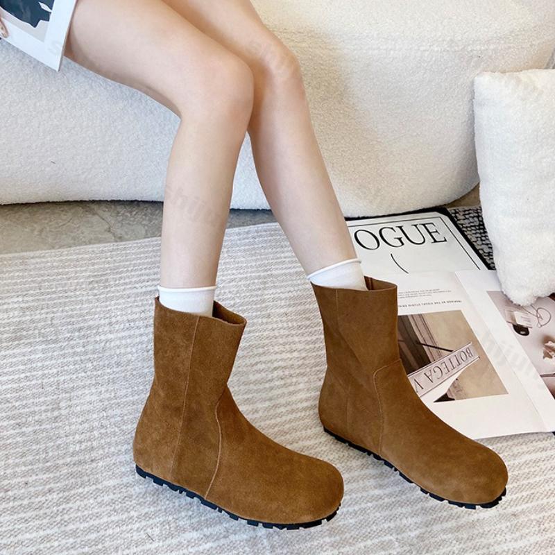 Fashion Women's Short Boots 2025 Autumn Winter New Luxury Vintage Outdoor Non Slip Fashion Boots Comfortable Soft Sole Flat Casual Shoes