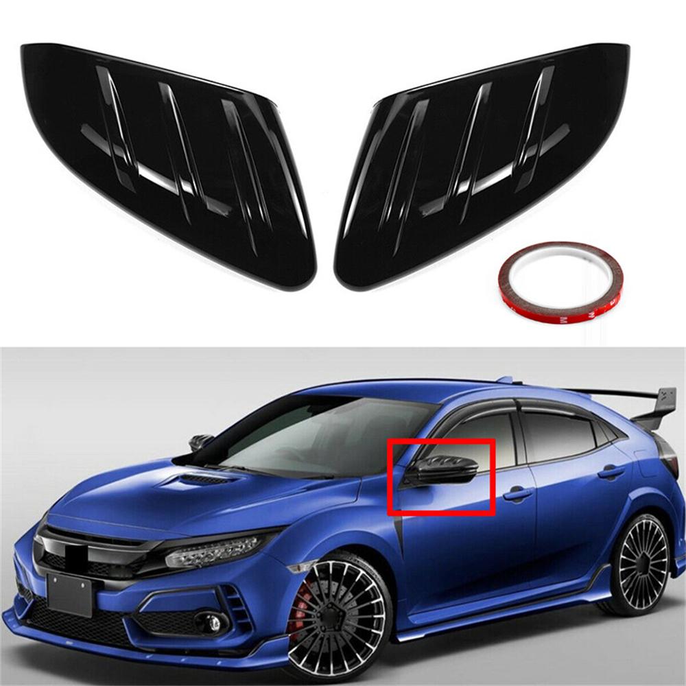 2x Для Honda Civic Hatchback 2016-20 Накладка на боковое зеркало заднего вида, накладка-молдинг, глянцевый черный