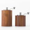Portable Hand-Crank Coffee and Pepper Grinder with Adjustable Wood Grain Design