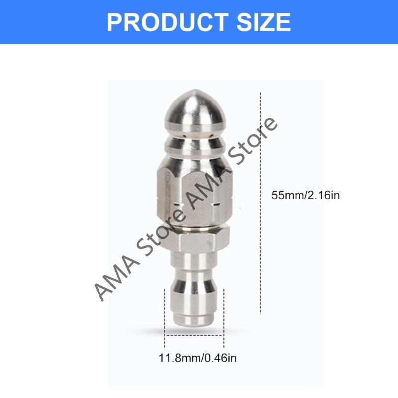 X7JF Metal Pipe Cleaning Nozzle 1/4 Inch with Multi Jet Designing for Debris Removal