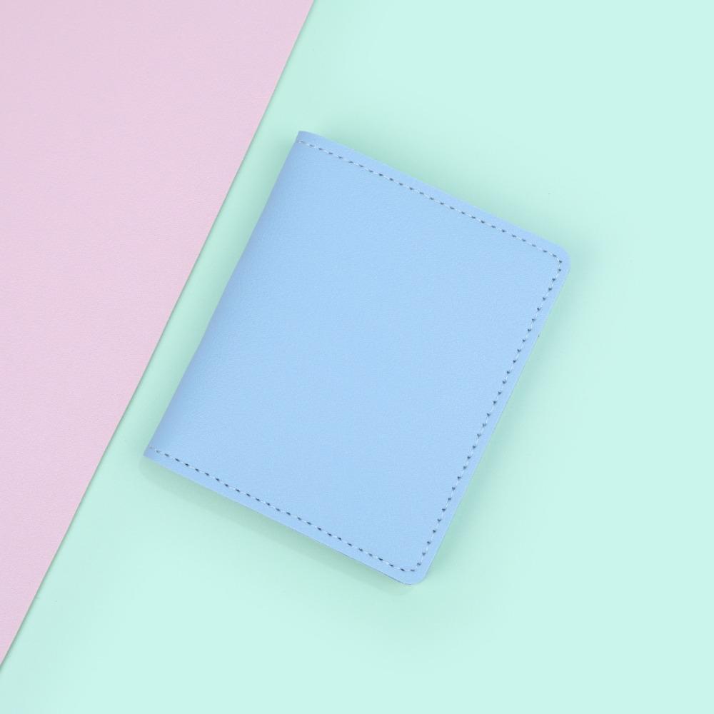 New PU Leather Women Short Wallet Two Fold Large Capacity Slim Small Wallet Coin Purse Women Girls