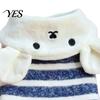 Stylish Pet Hoodie for Small Dogs Cartoon Bear Dog Hoodie, Blue Stripe Sleeveless Clothes, Warm Lightweight Vest Tank Top, Cozy Winter Outfit