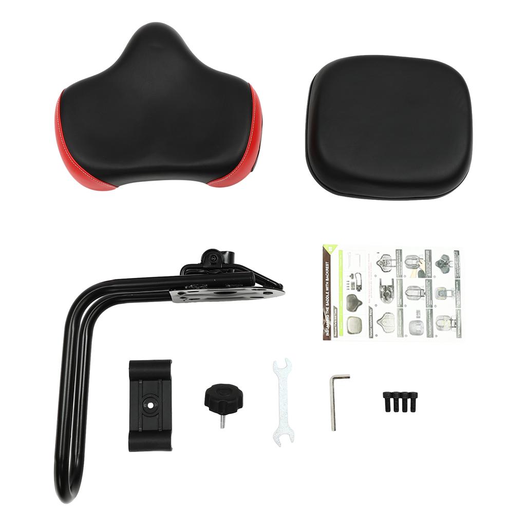 Cyklistické sedlo s opěrkou Oversized Komfortní náhradní sedlo na kolo Měkká pěna s pamětí Potažené PU kůží Cyklistický polštářek pro eBike