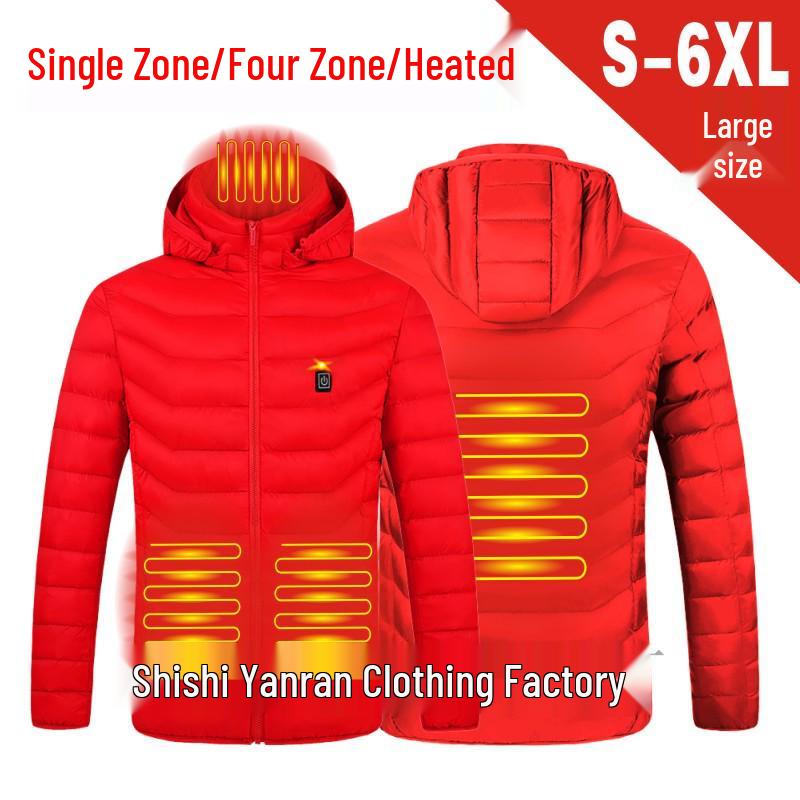 Dual-Control Hooded Heated Jacket with Three-Speed Intelligent Temperature Heating