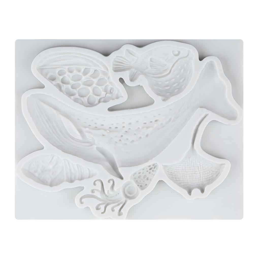 Marine Theme Silicone Mold Dolphin Conch Octopus Fondant Molds Cake Decorating Tools Theme Cake Dessert Decorated Chocolate Candy Mold