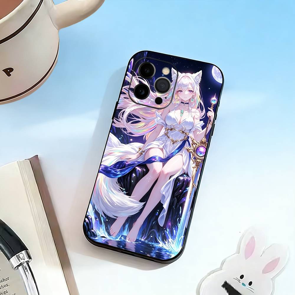 Fox Girl Phone Case Silicone Soft For IPhone 17 16 15 14 13 12 11 X XR Plus Pro Max Plus