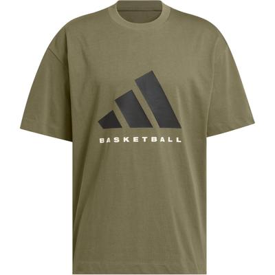 adidas Pallacanestro SS25 Moda Vestibilità Larga Girocollo Manica Corta T-Shirt Unisex Top JX5583