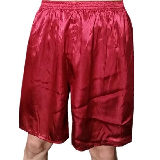 Men Beach Shorts Satin Soft Solid Color Underwear Elastic Waist Sleeping Plus Size Loose Pajamas Bottoms Men Clothes