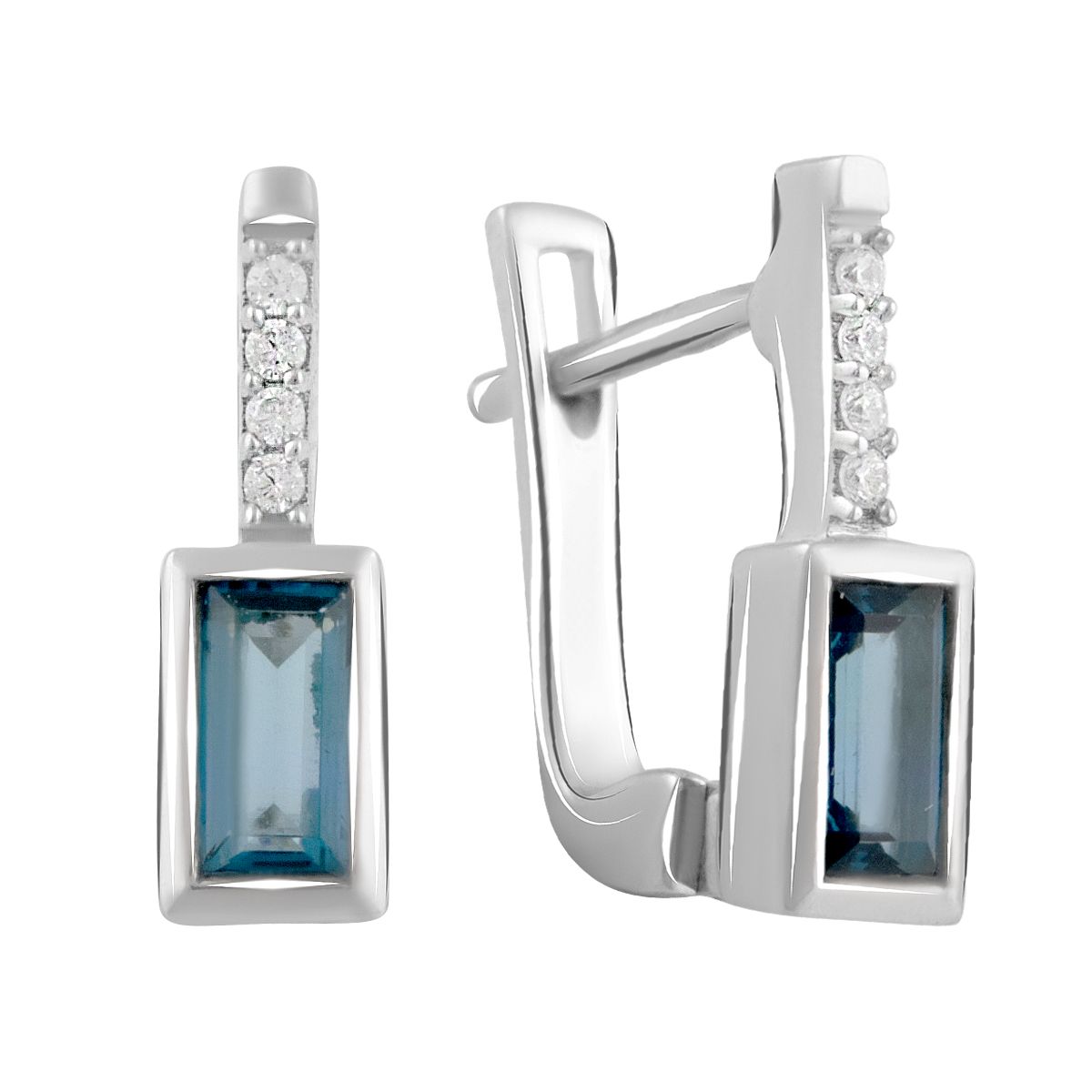 

Срібні сережки з керамікою Лондон Блю 0.847ct (2016236) синій