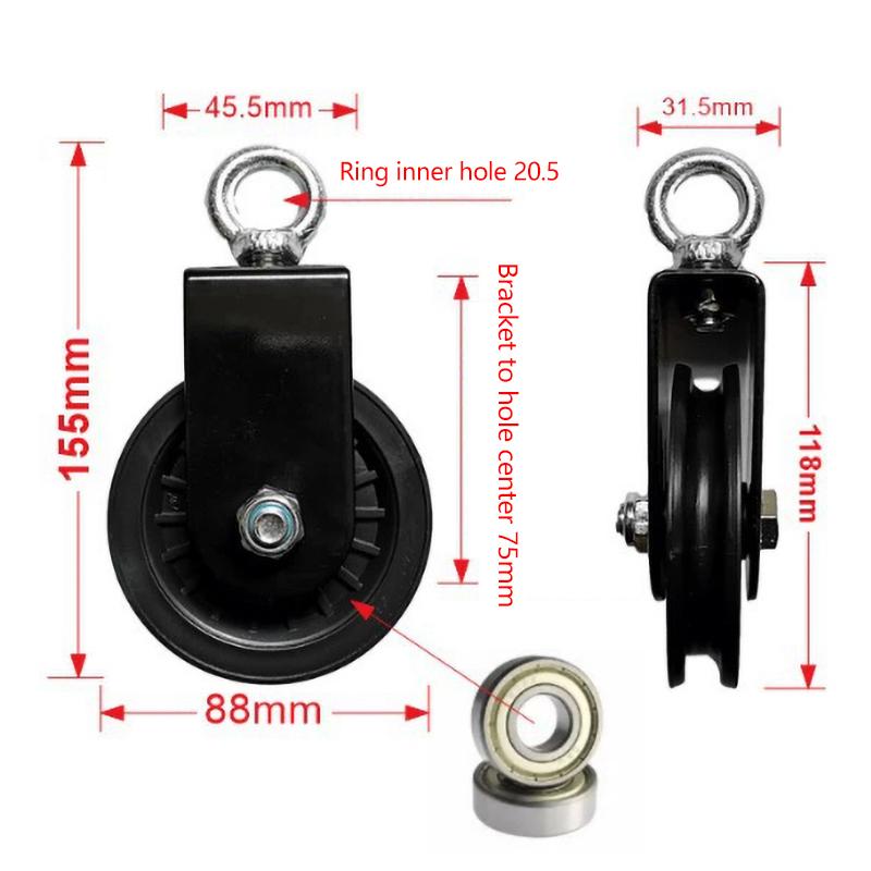 Plastic Nylon Fitness Loading Lifting Pulley Training Bearing Stainless Steel Mute Strength Trainer Home Gym Workout Equipment