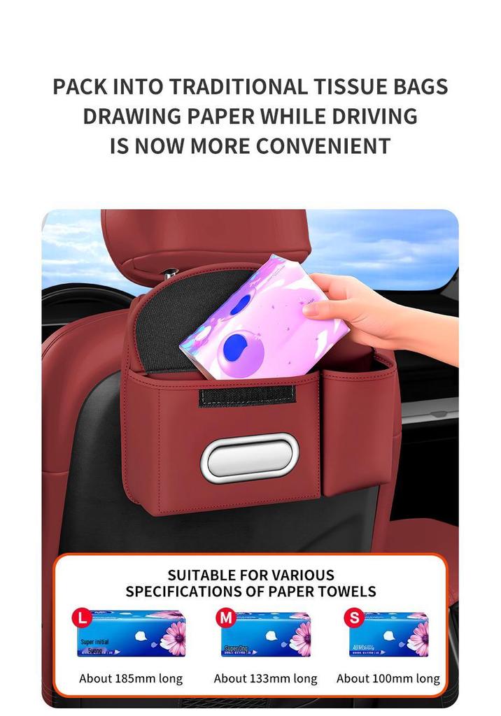 Car Seat Back Organizer with Tissue Box Holder