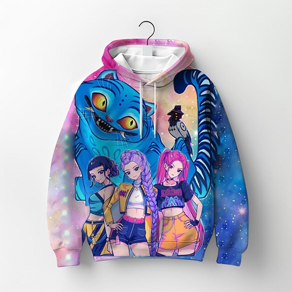 Y2K KPop Demon Hunters Hoodies Teenage Girls Boys Rumi KPop Demon Hunters Hoody Autumn Casual Long Sleeve Children's Clothing