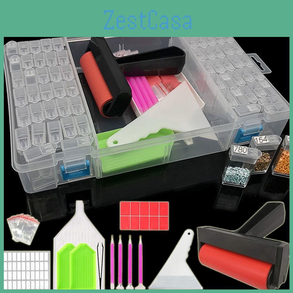 Kits Painting Tools Diamond 5d With Storage Box For Diamond Embroidery Accessories 64 Grids Beads Storage Container