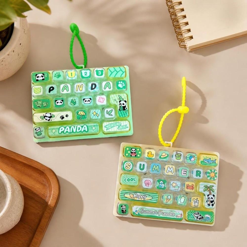 Panda 26 Keys Keyboard Keychain Cartoon Keyboard Clicker Keychain Backpack Decor