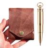 Money Organizer Bi-Fold Slim Minimalist Wallet Complimentary Fountain Pen Leather Card Holder for Graduation Gift and Daily Use