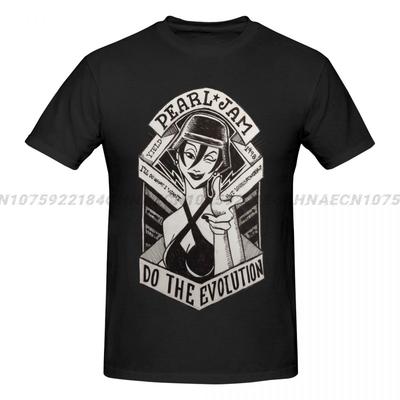 Pearls Jam Do The Evolution Oversize T-shirts Man Vintage Funny For Men Top Y2k Man Short Sleeve T-shirt