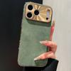 Lambskin Leather Case for iPhone 17 Air 16 15 14 13 12 Pro Max Plus 11 Vintage Plating Laser Bright Window Phone Cover