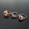 Mittelalterlicher Farbiger Schatz Rote Edelsteingruppe Mit Diamanten Eingelegt Zir*****Pen Ring Licht Luxus High-End Ring