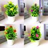 Artificial Rose Miniature Potted Plant With Plastic Construction For Home Decor And Gift
