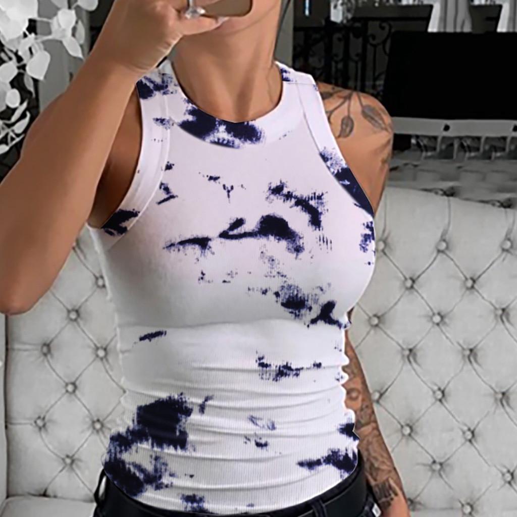 Sha Summer Women Tops Casual Colorblock Contrast Binding Tank Top Sleeveless Vest