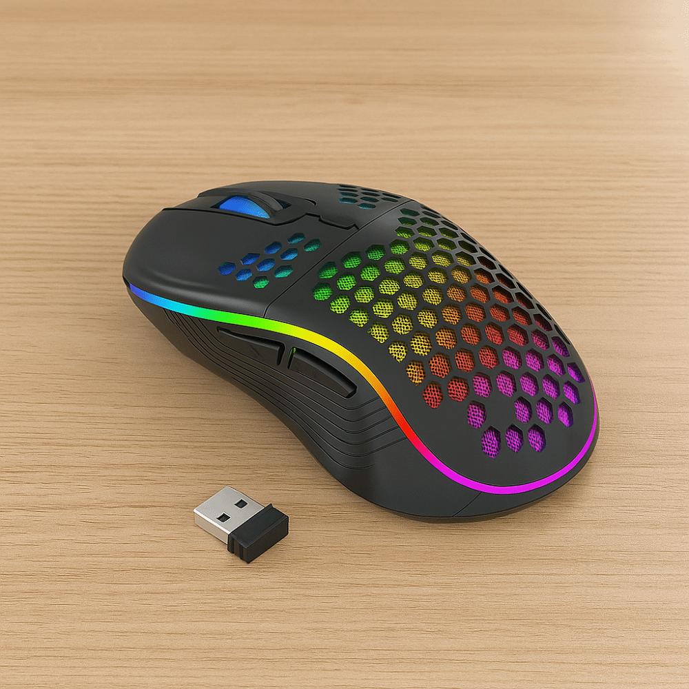 Ergonomic Design RGB Lighting Mouse Rechargeable 2.4G Wireless Mouse Gaming Mouse  PC