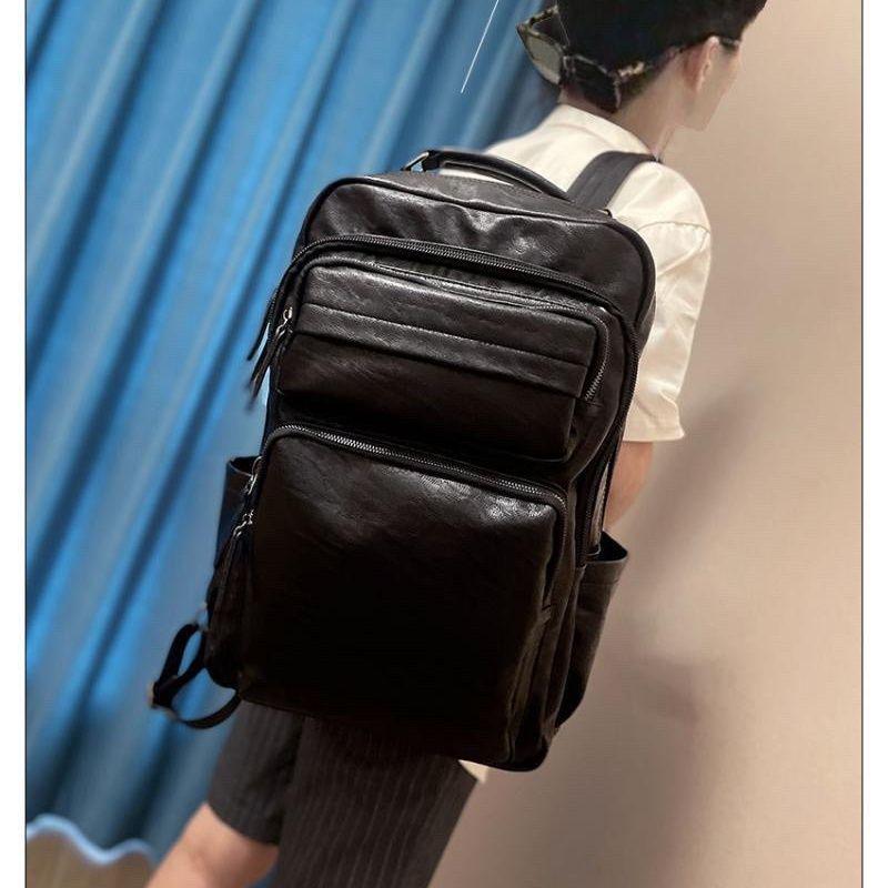 Men's Cowhide Business Backpack: Large Capacity Trendy Travel & Laptop Bag 2025