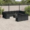 VidaXL Garden Furniture Set with Cushions 14 Pcs Black Braided Resin 3218395